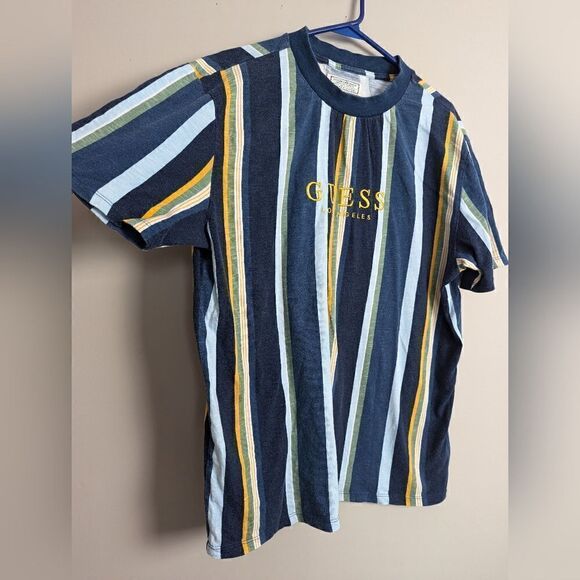 Guess Originals Sayer Blue Short sleeve t-shirt striped mens size M - Picture 3 of 7